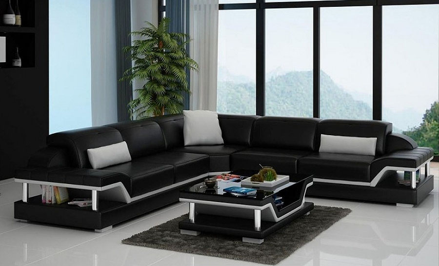 Nexus - L - Leather Sofa Lounge Set